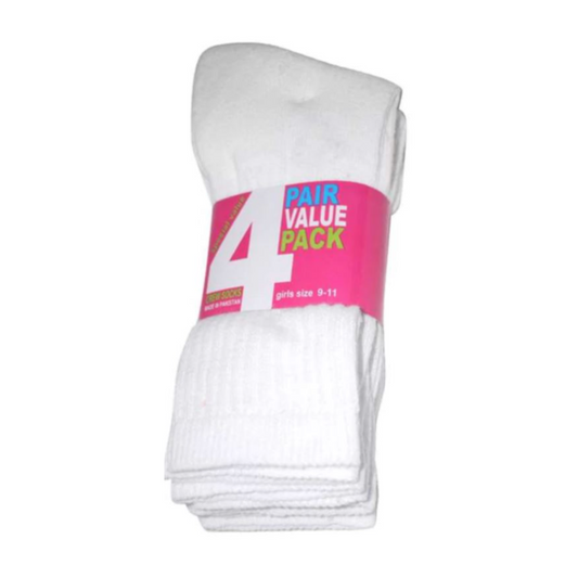Girl's Crew Socks (4 Pack)